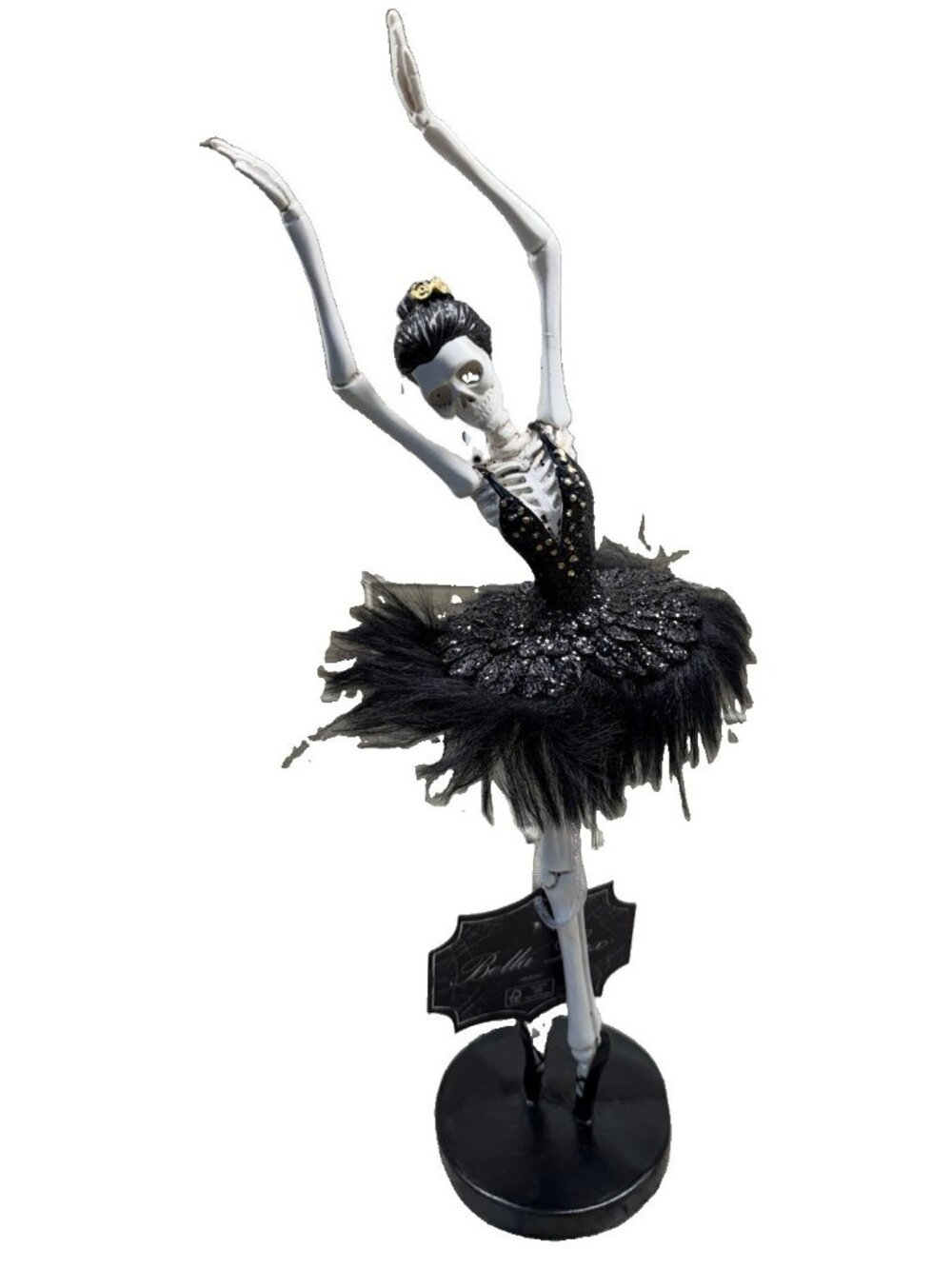 Bella Lux Skeleton Ballerina Figurine Halloween Gothic Statue Table Top Decor